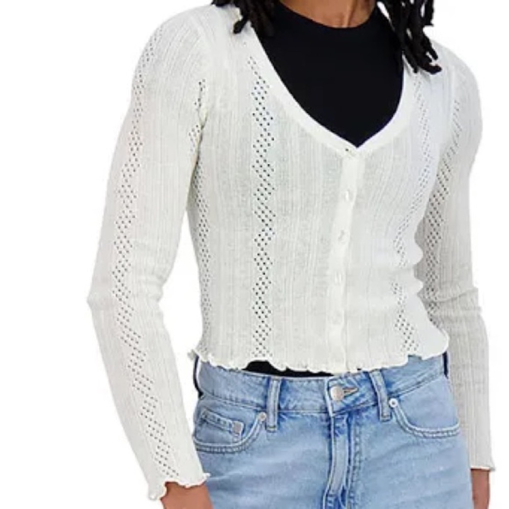 Aeropostale NWT Women’s cream Cropped Cardigan, Size Medium